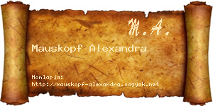 Mauskopf Alexandra névjegykártya